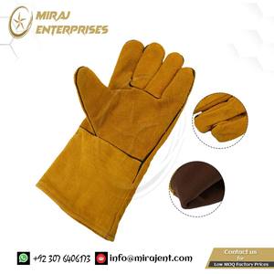 Par de guantes de cuero de vaca ignífugos Herramientas de soldadura de taller aplicables al aire libre de Pakistán de fábrica - Product Image 5