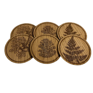 Posavasos de madera hecho a mano para beber té, juego de cuatro posavasos de vajilla y utensilios de cocina, posavasos de madera Natural - Product Image 5