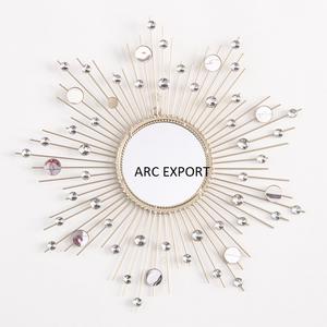 Fantaisie Unique Designer Mur Miroir Antique Conception Avec Forme Décoration Unique De Luxe Argent Matériel Décoration De La Maison Accessoires - Product Image 5