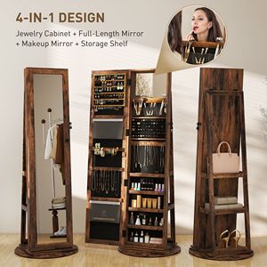 LED Lighted Floor <b>Standing</b> Jewelry Cabinet-Elegant Storage Solution Brand New - Product Image 1
