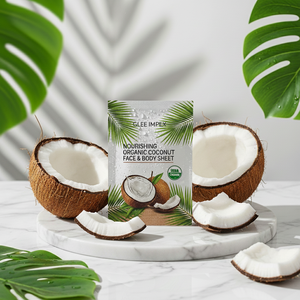 Masque en feuille pour le visage et le corps Glee Impex, nourrissant, biologique, à la noix de coco, pour une hydratation intense, une peau douce, lisse et éclatante - Product Image 2