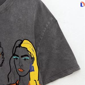 Comprar alta calidad Retro cuello redondo manga corta Top Girl gráfico camisetas para las mujeres - Product Image 5