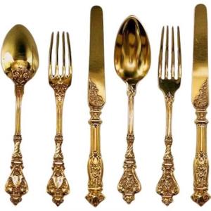 Ensemble de 5 couverts en acier inoxydable Idéal Cuisine de table Maison Hôtel Utilisation Couleur argent Plaqué Couverts Couleur verte Poignée ronde - Product Image 2