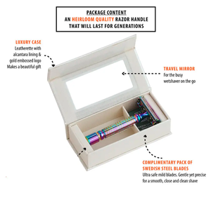 Rasoir de sécurité à double tranchant en métal avec ouverture papillon Rasoir pour homme (multicolore) pour voyage en famille Hôtel en acier inoxydable par ANAAIF - Product Image 5