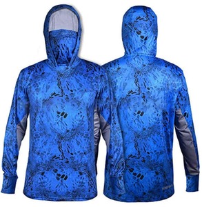 OEM ODM Outdoor Upf 50 Trajes de pesca para hombres Sudadera con capucha Ligero Cómodo Protección solar Camisa de pesca de manga larga de seda helada - Product Image 3