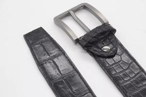 100% Genuine Men's Vintage brown croco print Cow Hide <b>Leather</b> <b>Belt</b> Casual/Formal with Square Alloy Buckle and Solid Pattern - Product Image 2