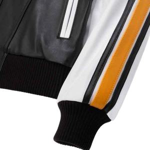 American Bruiser Plush Veste en cuir pour hommes col montant fait à la main multicolore en cuir véritable vêtements d'extérieur - Product Image 5