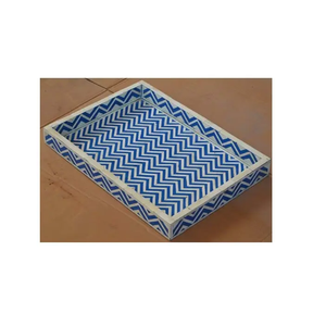 Plateau de service de luxe fait main en incrustation d'os avec poignées Plateau décoratif pour table basse et cuisine - Product Image 6