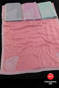 Tissu léger Fendy avec partout broderie perle travail luxueux matériau léger pour Saree en tenue ethnique mariée belle - Product Image 3