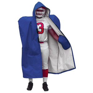 Cape de football américain personnalisée, imperméable, coupe-vent, chaude, veste longue d'équipe avec impression de logo, tissu respirant, OEM - Product Image 2