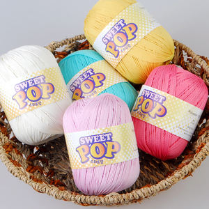 Misoknit 100% polyester dessiné texturé fil sacs à tricoter populaire chaud bonnes ventes doux Pop couleurs vives petits articles motif brut - Product Image 3