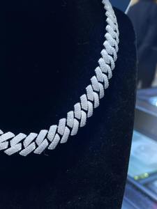 โดยเฉพาะ VVS Moissanite เพชรชุบทอง925สร้อยคอคิวบาโซ่ฮิปฮอปไมอามี่สำหรับใส่แร็ปเปอร์ - Product Image 3