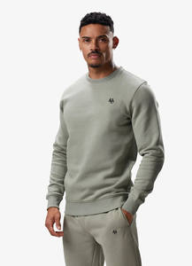 Sudadera de manga larga con cuello redondo ajustada gris esencial personalizada para hombres, fabricada por Huzaifa Products - Product Image 3