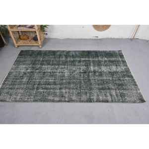 Tapis Patchwork en Polyester Laine Gris Vert Moderne, Technique de Tissage Faite à la Main, Rectangle Abstrait pour Couloir de Chambre à Coucher, 3.6 'X 6.4' - Product Image 3