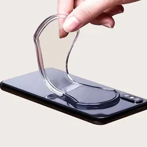 多功能纳米魔术贴纸手机支架透明月亮形状固定凝胶垫粘贴垫手机胶垫