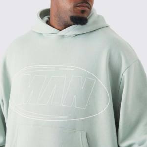 Sweat-shirt à capuche surdimensionné de haute qualité pour hommes en relief de haute qualité avec logo personnalisé Sweat-shirt à capuche pour garçons avec impression 3D - Product Image 2