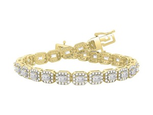 New Emerald Cut Diamond Halo Designer <b>Bracelet</b> 7.00 Ct F-G Color Lab Grown Diamond In Platinum Wedding Anniversary Gift - Product Image 2
