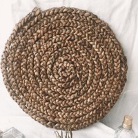 Set de table en jacinthe d'eau, tressé à la main, en fibre écologique, avec sous-plat décoratif
