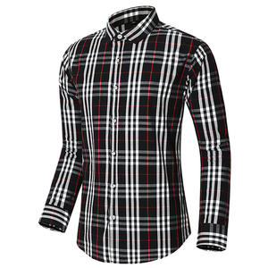 Chemises habillées pour hommes en coton/fibre de bambou grande taille, doublure tricotée silencieuse, bouton, coupe régulière, vêtements d'automne personnalisés - Product Image 4