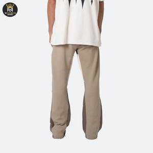 High Street <b>Men's</b> Casual Flared <b>Trousers</b> <b>Lightweight</b> Cotton Elastic Waist Hip Hop Streetwear Flat Front Design for <b>Summer</b> - Product Image 2