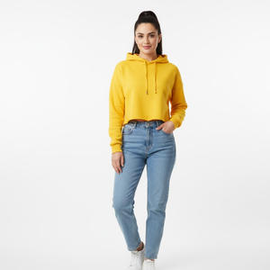 Sudadera con Capucha Corta de Manga Larga Estampada para Mujer, Invierno, OEM, Venta al por Mayor, Personalizada, Ropa Deportiva, Sudadera de Moda, 100% Algodón - Product Image 1