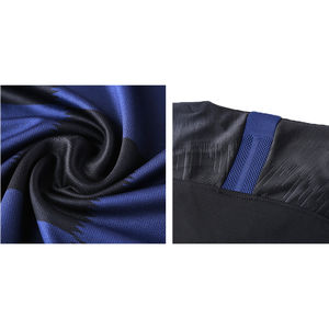 Ensemble de maillot et short de football à carreaux noirs et bleus personnalisés, léger, à séchage rapide, uniforme d'équipe pour l'entraînement et les matchs - Product Image 6