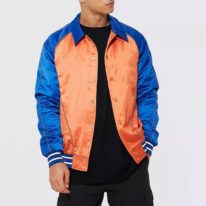 Chaqueta bomber transpirable personalizada para hombre 2025, venta al por mayor, chaqueta bomber de satén de poliéster de manga larga - Product Image 4