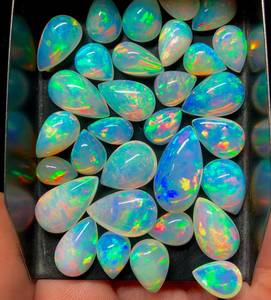 Pear <b>Opal</b> Cabochon Stone Natural Ethiopian Welo White <b>Opal</b> Cabochon Loose Gemstone for Making Jewelry By Zubeda Gems - Product Image 3