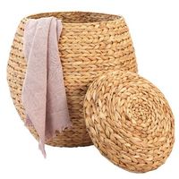 Cesta de Almacenamiento de Cocina Hecha a Mano con Jacinto de Agua, Ecológica, Duradera, Ligera y Multifuncional para Venta al por Mayor