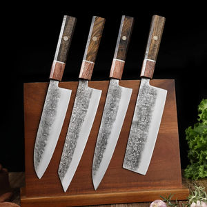 Juego de 4 cuchillos de chef forjados con mango octogonal de madera, acero inoxidable 5cr15 MoV, cuchillos de cocina Kiritsuke, Santoku y Nakiri - Product Image 6