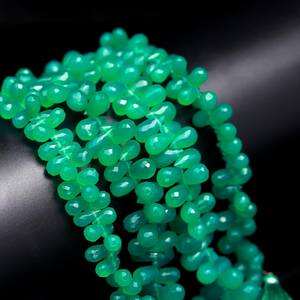 Cuentas de Briolette de lágrima facetadas de ónix verde Natural pulidas cuidadosamente de alta calidad para hacer joyas DIY, decoración del hogar y obras de arte - Product Image 5