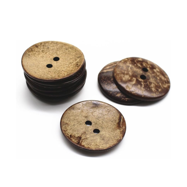 RTS Natural Coconut Shell Buttons for Clothes Handmade Sewing Accessories Bulk for Garment Sewing or DIY Crafts from Vietnam