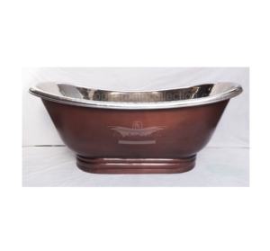 Bañera de tamaño y forma personalizados de níquel antiguo, superficie sólida con material de cobre puro y hierro, baño pequeño al por mayor para adultos - Product Image 1