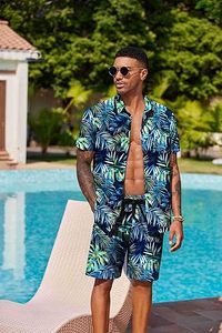 <b>Men's</b> 2-Piece Breathable Casual Matching <b>Lounge</b> Sets Summer Tracksuit Knit Tops and <b>Shorts</b> - Product Image 5