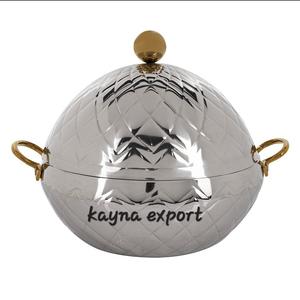 Casserole classique en acier inoxydable plaqué or isolée pour tous les types de cuisinières, idéale pour servir des plats de Ramadan, avec couvercle en métal - Product Image 4