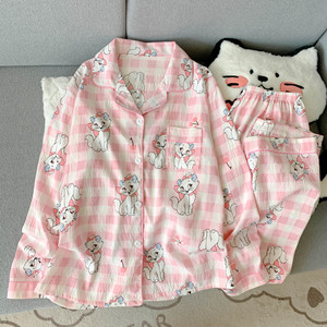 <span class=keywords><strong>Pigiama</strong></span> Personalizzato con Stampa <span class=keywords><strong>Gatto</strong></span> Cartoon per Donne e Ragazze, Maglia a Maniche Lunghe con Pantaloni, Abbigliamento da Notte, Set <span class=keywords><strong>Pigiama</strong></span> 2 Pezzi - Product Image 1