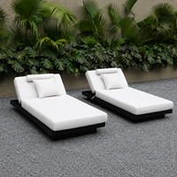 Chaise longue de jardin en teck européen durable, réglable, pour piscine, villa, hôtel, ensemble de chaises longues personnalisées