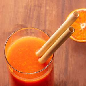 Bamboo <b>Straws</b> <b>Reusable</b> With Cleaner Brush & Pouch/ Eco-Friendly Dishwasher Safe. Great for Smoothies/ Juices /Cocktails - Product Image 4