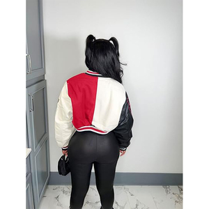 OEM Custom Colorful Long Sleeve <b>Patch</b> Chenille Embroidery Waterproof Thick Winter Streetwear Letterman Varsity <b>Jacket</b> for Women - Product Image 1