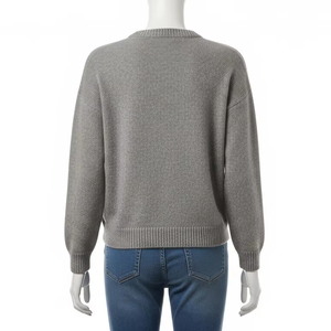 Pull femme surdimensionné pour l'hiver mode pull femme élégant avec décoration perlée pull tricoté à la palangre - Product Image 2