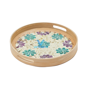 Hot New Item Bambou Rotin Alimentaire Plateaux À Manger Décor Fruits Bougie Plateaux Personnaliser Taille Couleur Cuisine Plateau Organisateur - Product Image 2