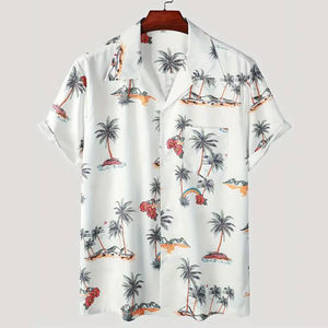 Camisas de Playa para Hombre, Diseño Personalizado, Tallas Grandes, Antiarrugas, Secado Rápido, Estampado Digital, Tejido Sólido, Algodón/Poliéster - Product Image 1