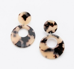 Pendientes de resina y madera hechos a mano, moda elegante para mujeres y niñas - Product Image 2