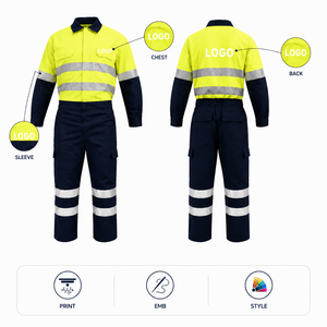Combinaison unisexe respirante haute visibilité réfléchissante en coton 100% 265 g/m² pour mécaniciens, <span class=keywords><strong>construction</strong></span> et maintenance industrielle - Product Image 6