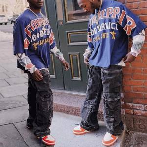 Camiseta Personalizada con Logotipo para Hombre, Ropa Urbana de Alta Calidad, Tejido de Punto de Algodón de Bambú, Estilo Vintage Desgastado, Camiseta Gruesa - Product Image 3