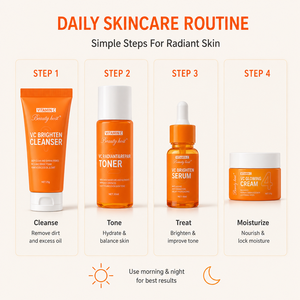 Prix de Gros VC Éclaircissant Blanchissant Vitamine C Soin du Visage Anti-Taches Éclaircissant la Peau Ensemble 4 Pièces Anti-Âge - Product Image 6
