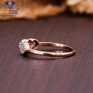 Lab-Stone Party Wear Anillo de diamantes 0.168 TDW Diamante de corte redondo 18kt Oro Rosa Color DE LA EF-VS - Product Image 3