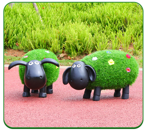Statue de mouton en fibre de verre décorative d'extérieur, revêtement écologique, dessin animé, paysage de jardin, petite statue de mouton - Product Image 2