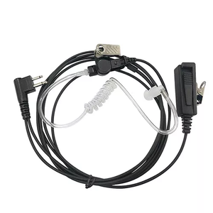 PMLN6536 Earpiece Walkie Talkie 2-Kabel dengan Tabung Transparan, Headphone Keamanan untuk Radio Motorola DP1400, CP200, CP200D, DEP450 DMR - Product Image 1