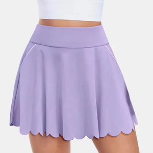 Falda de tenis para mujer con bolsillo y pantalones cortos interiores Falda estirable de secado rápido para correr partidos y practicar en la cancha - Product Image 2